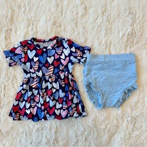 Posh Peanut Liberty Set Top and Bloomers Bamboo Baby Size 6-12 Months Boutique